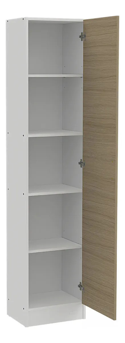 Despensero 1 Puerta 1,80 Mt Melamina Color Blanco frente avellana