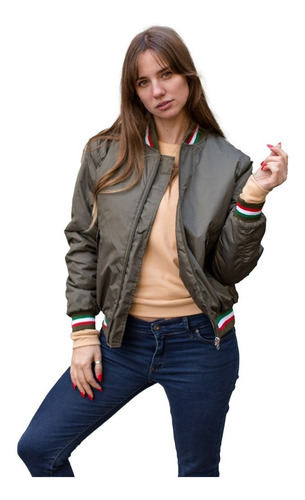 Campera Bomber Mujer Madrid Premium Amplia Aviadora Abrigo 