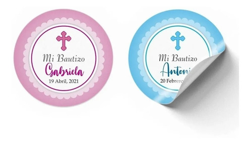 Mi Bautizo Niño Etiquetas Personalizadas 150 Piezas 5cm