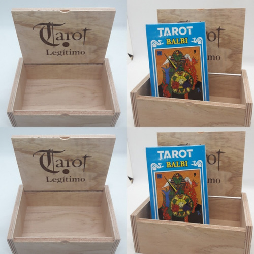 Pack Cartas Tarot Balbi Azul Nacional+ Caja Madera Grande