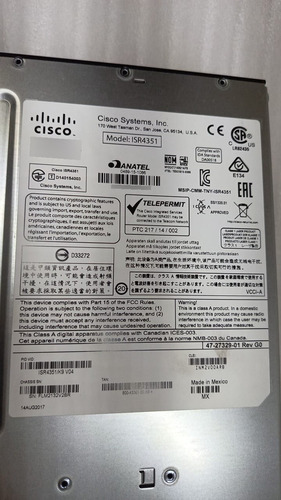 Router Cisco 4351/k9 Nuevo Accesorios Al 100