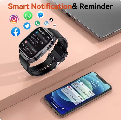 Reloj Smart Watch Inteligente Xiaomi , Monitor De Salud Negro Mesh Negro Negro