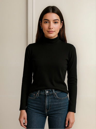 Polera Remera Top Manga Larga Roulette Sexy Dama Al Cuerpo