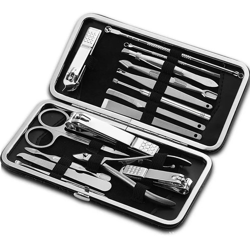 Set Manicura Y Pedicura 16 En 1 - Kit Acero Inoxidable 