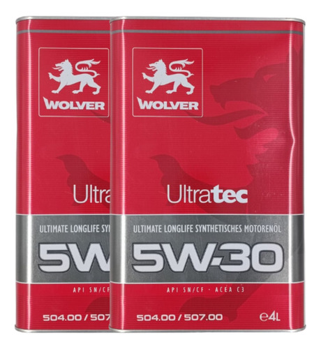 Aceite Para Motor 5w30 Wolver Ultratec C3 8lts