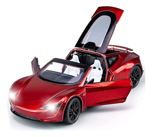 Escala 1:24 Tesla Roadster Alloy Car Model Diecast Toy Vehic