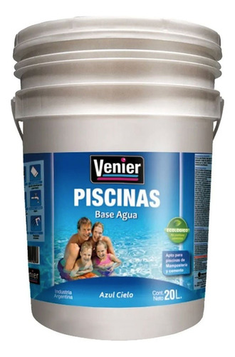 Pintura Piletas Piscina Al Agua Venier X 20lts - Prestigio