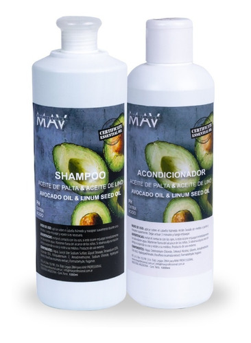 Shampoo Acondicionador Palta Y Lino Mav 1000ml 