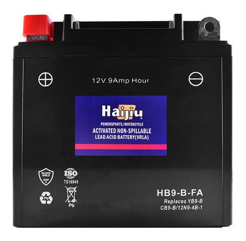 Bateria Haijiu Gel Yb9-b, 12n9-4b-1 Rouser 180/200/220