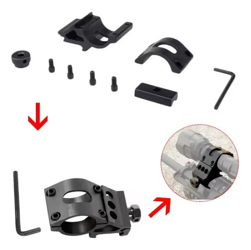 Adaptador De 45 Grados Riel Picarinny Para Linterna/ Laser