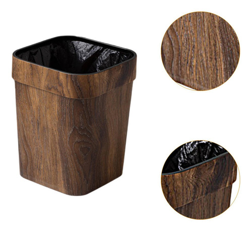 Papelera Rústica Portátil Para Dormitorio, Oficina,
