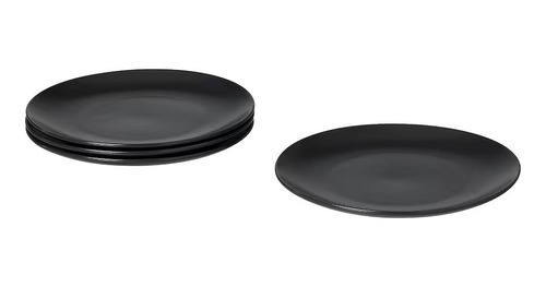 Set X6 Plato De Postre Ceramica D20cm Ibiza Negro