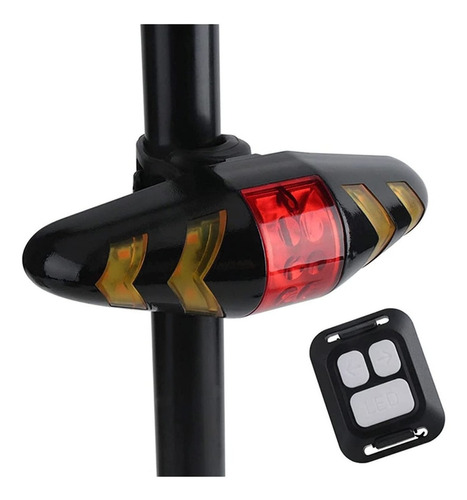 Luz De Giro Para Bicicleta Posicion Stop A Led Con Ruido Color Negro