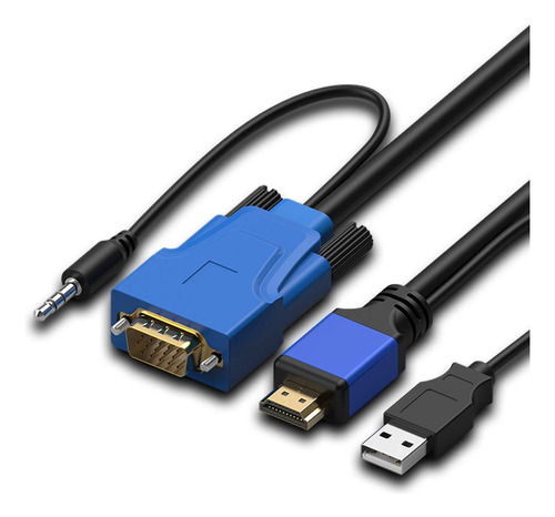 Cable Convertidor Vga A Hdmi/hdmi A Vga Con Soporte De Audio