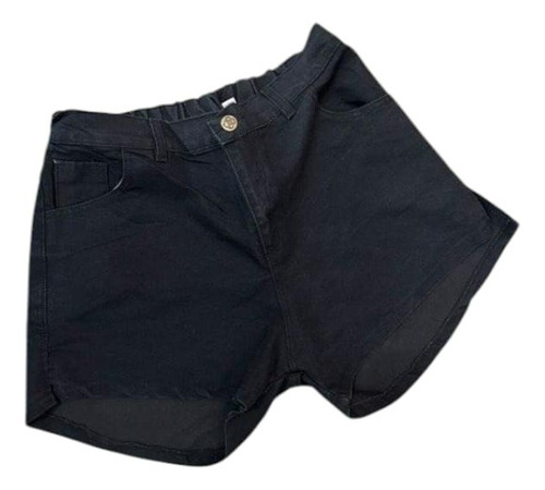 Short Jeans Mom Negro Talle Especiales Grandes 46 Al 60