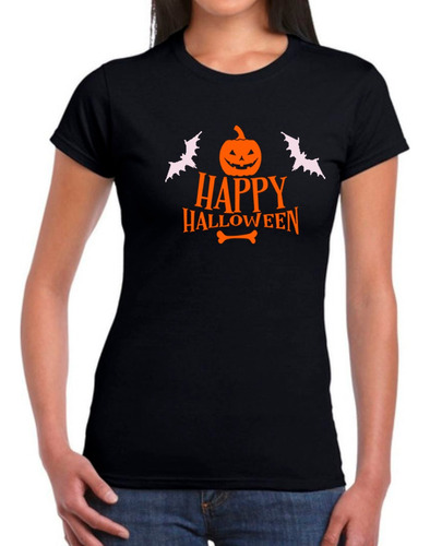 Franela Para Damas Estampada Diseño Halloween Jack Calabaza