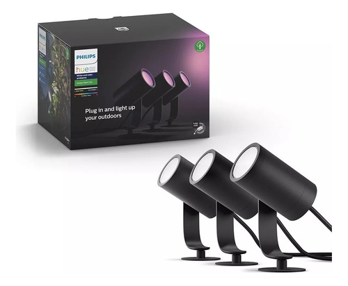 Pack X3 Focos Philips Hue Lily Spot Para Exteriores