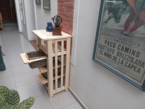 Mueble Verdulero 3 Canastos Y Estante + Tabla De Amasar