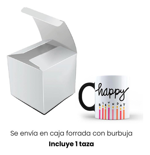 Taza Mágica 11oz Happy Birthday Feliz Cumpleaños Agua