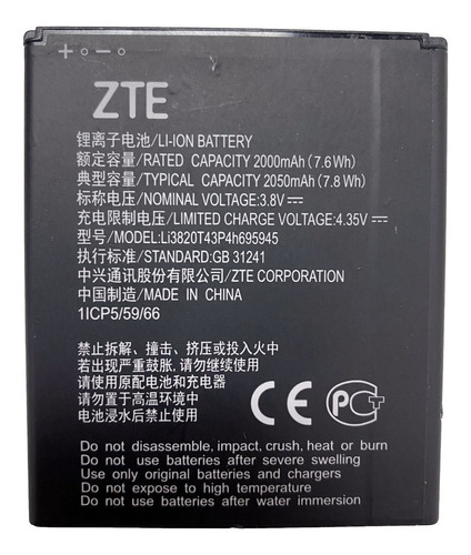 Bateria Compatible Con Zte Blade A3 Lite Blade L8