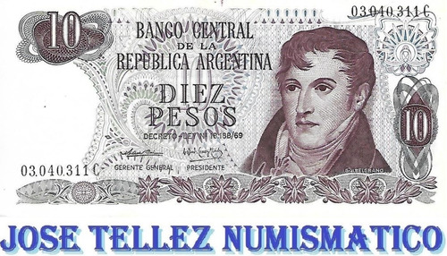 Bottero 2350 $ 10 Pesos Ley 18188 Serie C Aunc Palermo