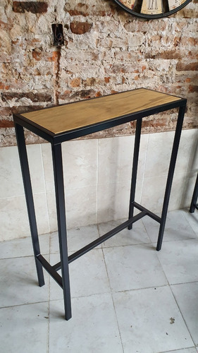 Imagen 7 de 10 de Mesa Barra Desayunador 80x30x105cm + 2 Taburetes 30x30 Bar