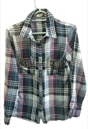 Camisa De Franela Con Tachas Talle S