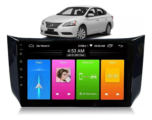 Multimídia Android Nissan New Sentra B17 Gps Espelha Sem Fio