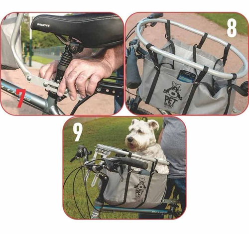 Imagem 4 de 6 de Cadeirinha Bike Cesta P/ Cachorro Pet Basket Cinza