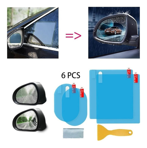 Mica Antiempañamiento Para Espejo Retrovisor, Ventana, 4pzas