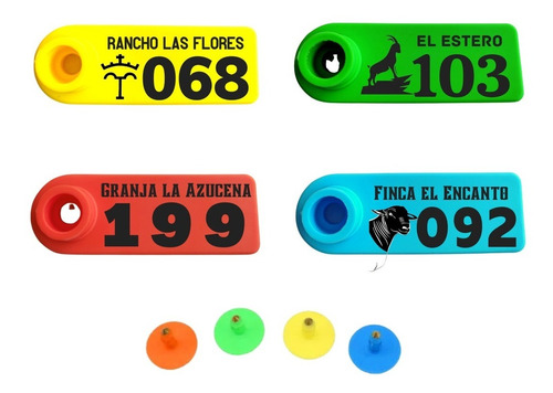 Aretes Personalizados A Laser Cabra Ovejo Cerdo. Pack 50 Und