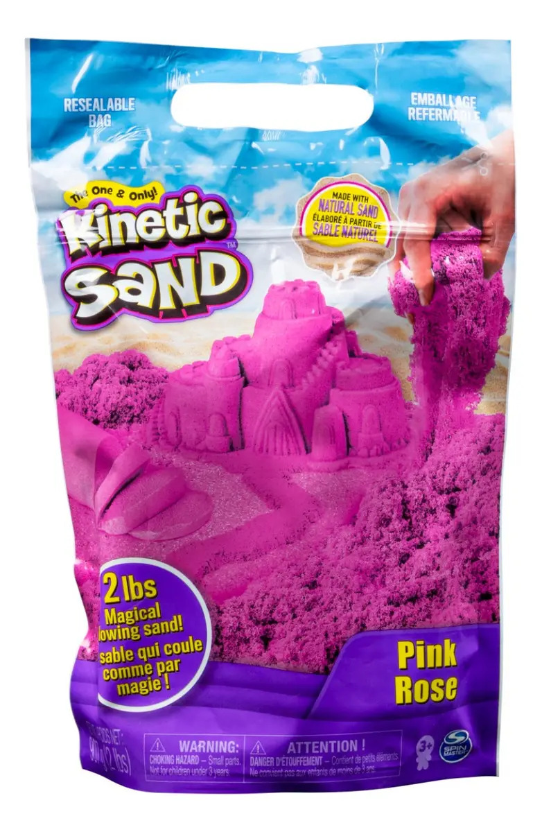 Kinetic Sand, 907 G De Arena Rosa, Con Cierre Hermético