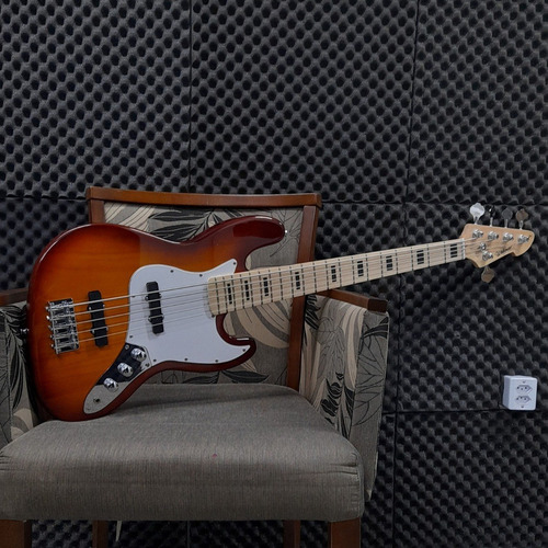 Imagem 4 de 9 de Contrabaixo Waldman Gjj-205x Ts 5 Cordas Jazz Bass Vintage