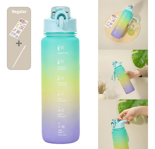 Coqueteleira com design gradiente para suplementos esportivos, cor azul