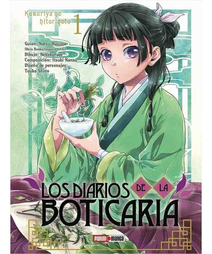 Los Diarios De La Boticaria 01, De Natsu Hyuuga. Serie Los Diarios De Boticaria Editorial Panini Manga Argentina, Tapa Rustica Con Sobrecubierta, Edición 1 En Español, 2024