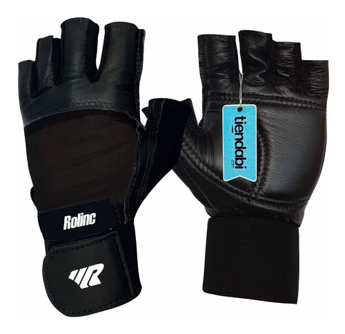 Guantes Pesas Gimnasio Cuero Muñequera Gym