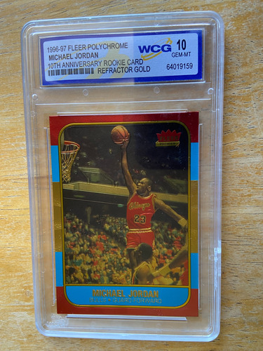 Michael Jordan Tarjeta Fleer Polychrome Refractor Gold 10 Gm