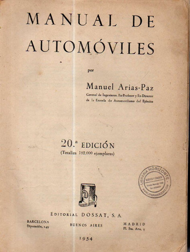 Manual De Automoviles 20 Edicion Arias Paz 