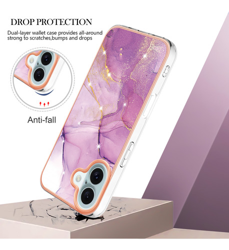 Capa Para Telefone À Prova De Choque Com Estampa De Mármore