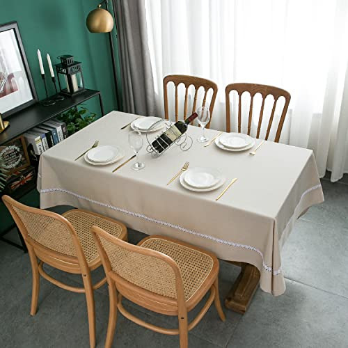 Mantel Resistente Impermeable Con Encaje Blanco Para Comedor