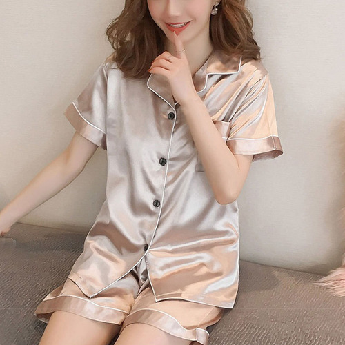 Conjunto De Pijama De Satén De Seda For Mujer, Ropa De