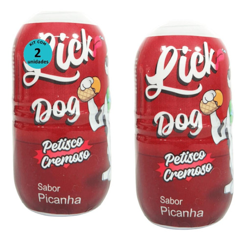 Hana Lick Dog Sabor Picanha 40g Petisco Cremoso Cães Kit 2