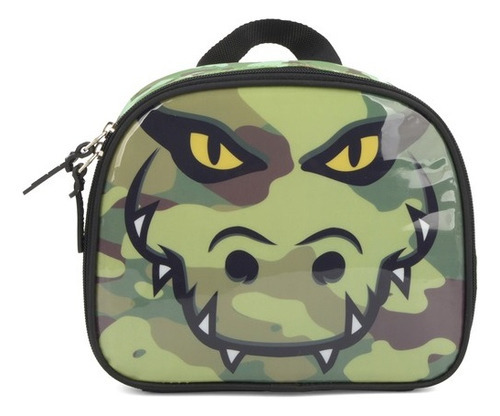 Lancheira Escolar Crocodilo Verde Camuflado La37743up Luxcel