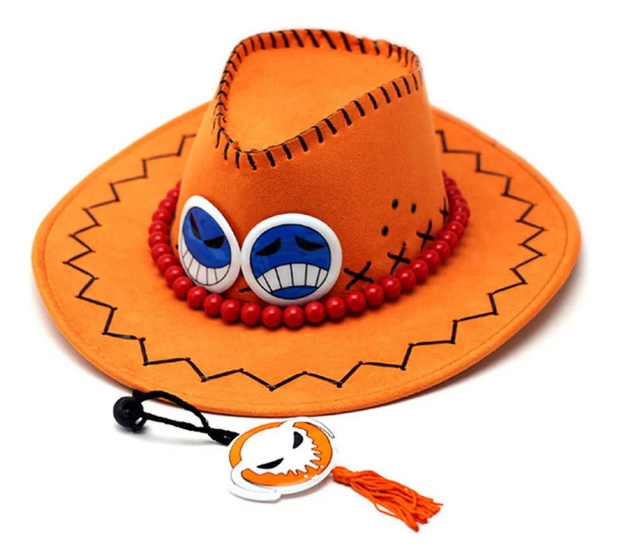 Chapéu Portgas D. Ace One Piece Cosplay Fantasia Luffy Laranja-escuro Un
