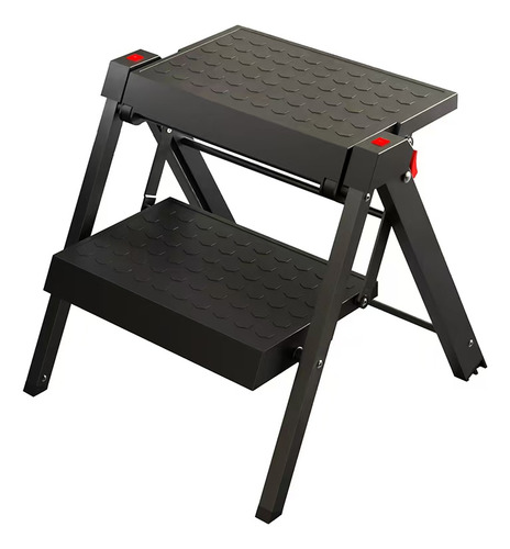 Escalera Plegable Negra De Dos Peldaños Para Puerta