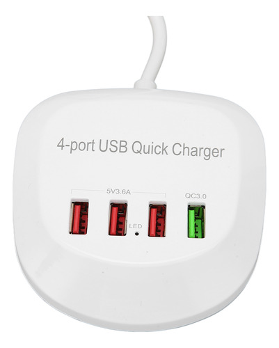 Estación Usb De 4 Puertos Qc3.0 Fast De 36 W Para Teléfono M