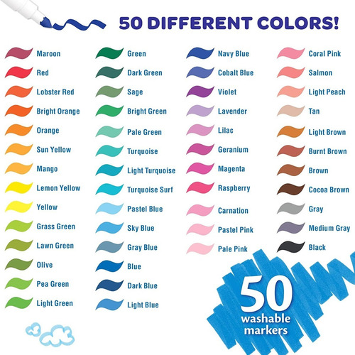 Marcadores Crayola Super Tips De 50 Unidades