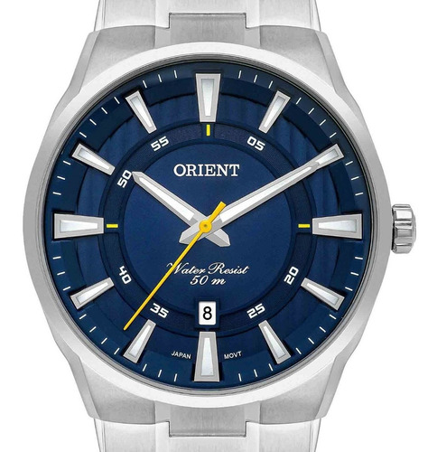 Relógio Orient Masculino Analógico Prata Azul Mbss1370 D1sx