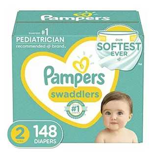 Pampers Swaddlers Pañales Etapa 2, 148 Unidades. Para