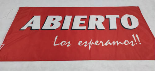 Bandera Cartel Abierto Rojo 100 X 180cm De Tela